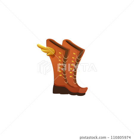Boots with wings, cartoon game element, vector on white background 110805974