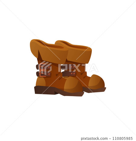 Vintage boots icon for app menu or game UI, flat vector illustration isolated. Vintage boots icon for app menu or game UI, flat vector illustration isolated. 110805985