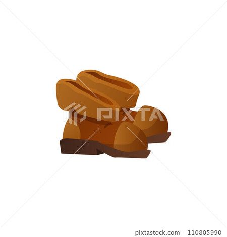Old leather boots design for app or game UI, flat vector illustration isolated. 110805990