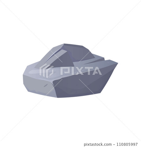 Boulder or rock fragment icon flat vector illustration isolated on white. Boulder or rock fragment icon flat vector illustration isolated on white. 110805997