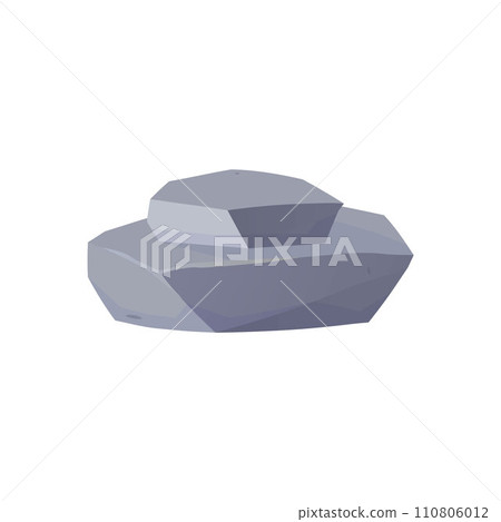 Stacked grey stones or boulders, flat vector illustration isolated on white. Stacked grey stones or boulders, flat vector illustration isolated on white. 110806012