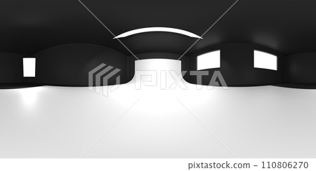 VR 360 studio panorama with reflections. Animation 3D hdri 110806270