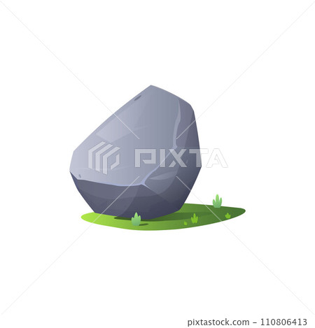 Stone on ground for game design cartoon vector illustration on white Stone on ground for game design cartoon vector illustration on white 110806413
