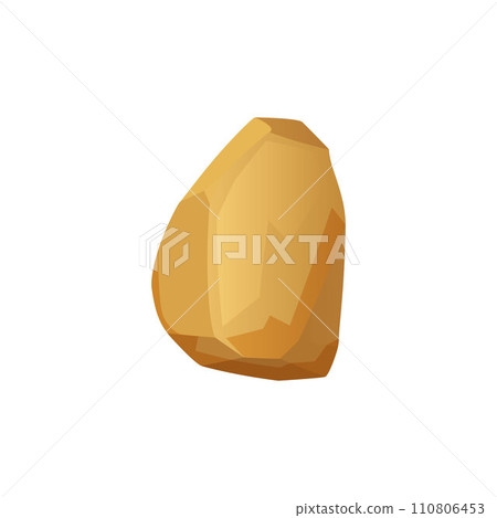 Stone rock icon, clay cobblestone, one orange stone block, cartoon vector boulder for ui game asset, part of wild nature Stone rock icon, clay cobblestone, one orange stone block, cartoon vector boulder for ui game asset, part of wild nature 110806453