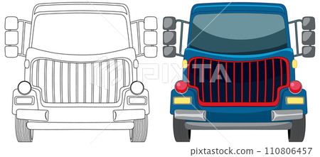 Colorful Semi Truck Vector Illustration 110806457
