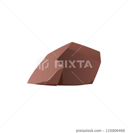 Stone rock icon, cobblestone or debris of the mountain, one huge stone block, vector brown boulder for gui game asset Stone rock icon, cobblestone or debris of the mountain, one huge stone block, vector brown boulder for gui game asset 110806460