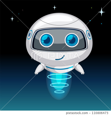 Friendly Robot Floating in Space 110806473