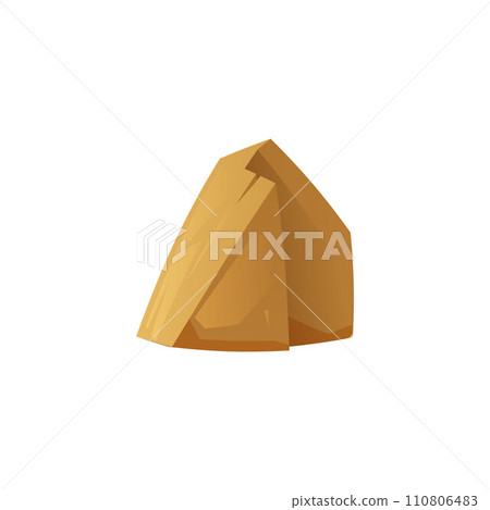 Stone rock icon, brown cobblestone or debris of the mountain, one huge stone block, vector boulder for gui game asset Stone rock icon, brown cobblestone or debris of the mountain, one huge stone block, vector boulder for gui game asset 110806483