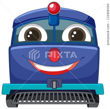 Friendly Cartoon Train Character Friendly Cartoon Train Character 110806484