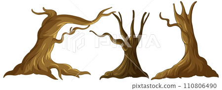 Mystical Ancient Tree Trunks Illustration Mystical Ancient Tree Trunks Illustration 110806490