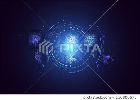 Global network connection. World map point and line composition concept of global business. Vector Illustration 110806673