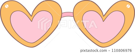 Groovy glasses doodle hand drawing 110806976