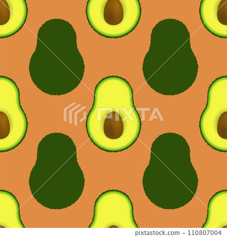 Vector Green Ripe Avocado Fruit Isolated on Red Background Vector Green Ripe Avocado Fruit Isolated on Red Background 110807004