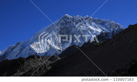 South face of Mount Nuptse 7861, view from Lobuche, Nepal. South face of Mount Nuptse 7861, view from Lobuche, Nepal. 110807163