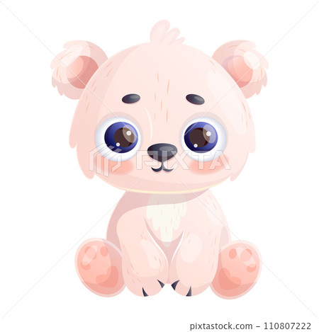 Cute polar bear baby. Cartoon animal character. Vector illustration. Kids collection. Polar Bear Day. Cute polar bear baby. Cartoon animal character. Vector illustration. Kids collection. Polar Bear Day. 110807222