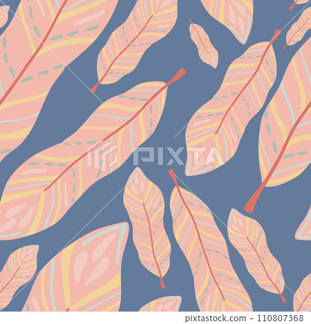 Indian feather bright flat design pink colour seamless pattern 110807368