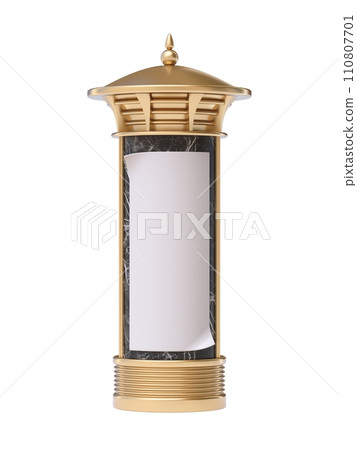 Golden advertising column 3D Golden advertising column 3D 110807701