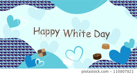 白色情人節橫幅設計與女孩設計 110807821