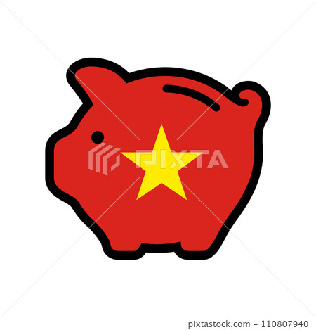 Flag of Vietnam, piggy bank icon, vector symbol 110807940