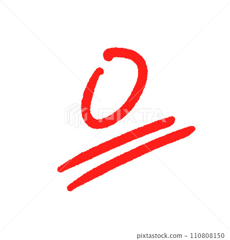 Rough handwritten red 0 point mark - Zero points/lowest rating image material 110808150