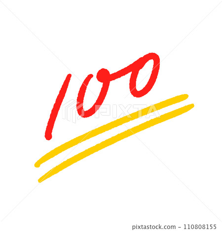 Rough handwritten red 100 point mark - Full score, perfect, 100 yen uniform image material Rough handwritten red 100 point mark - Full score, perfect, 100 yen uniform image material 110808155