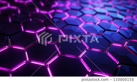 Abstract 3d Futuristic Molecular Neon Mesh Abstract 3d Futuristic Molecular Neon Mesh 110808158