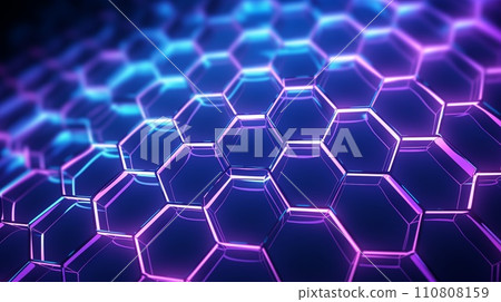 Abstract 3d Futuristic Molecular Neon Mesh Abstract 3d Futuristic Molecular Neon Mesh 110808159