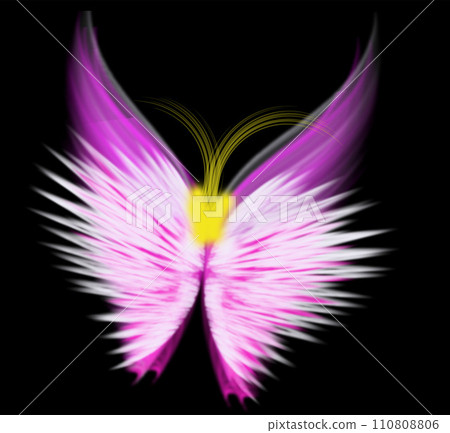 fractal illustration, flying abstract wings on a black background, vector art illustration design fractal illustration, flying abstract wings on a black background, vector art illustration design 110808806