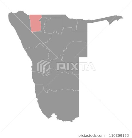 Omusati region map, administrative division of Namibia. Vector illustration. 110809153