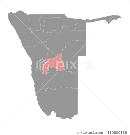 Khomas region map, administrative division of Namibia. Vector illustration. Khomas region map, administrative division of Namibia. Vector illustration. 110809186