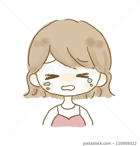 Illustration of a crying woman Illustration of a crying woman 110809322