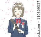 Female student with diploma 110809337