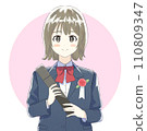 Female student with diploma 110809347