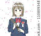 Female student with diploma 110809348