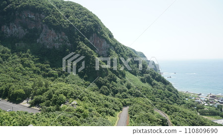 從北海道增毛市大風岬展望台看到的日本海 110809690