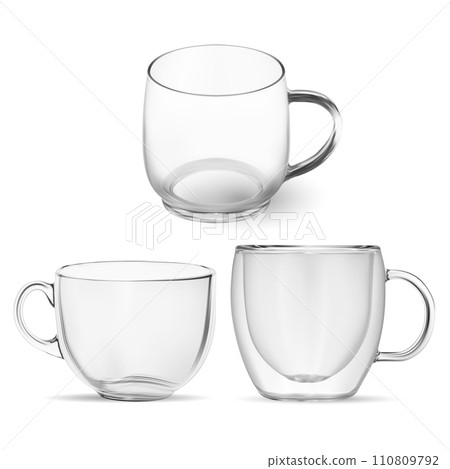 Glass tea cup mockup. Transparent coffee cup 110809792
