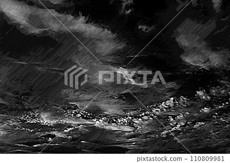 3D image pastel art midsummer cumulus cloud 34 110809981