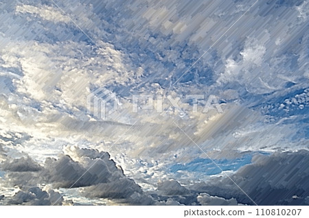 3D image pastel art blue sky and white clouds midsummer thunderclouds cumulus clouds 25 110810207