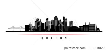 Queens skyline horizontal banner. Queens skyline horizontal banner. 110810658