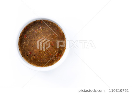 Green Chimichurri Sauce isolated on white background 110810761