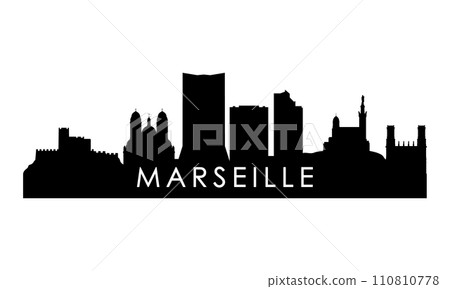 Marseille skyline silhouette.  110810778