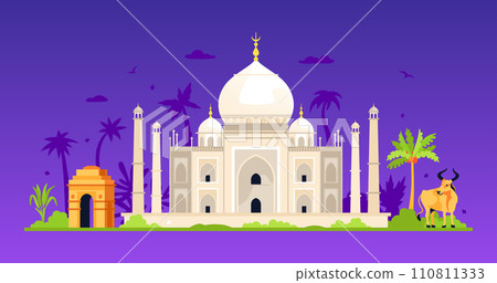 Sacred India places - modern colored vector illustration 110811333
