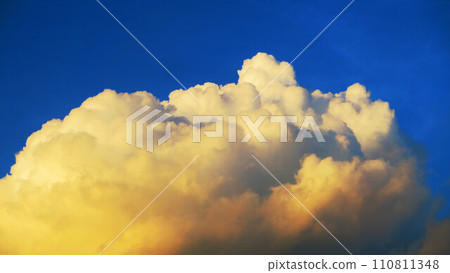 Scenery of cumulonimbus clouds and blue sky at dusk 110811348