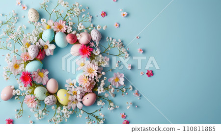 AI-generated content. Easter Wreath with Eggs and Blooms AI-generated content. Easter Wreath with Eggs and Blooms 110811885
