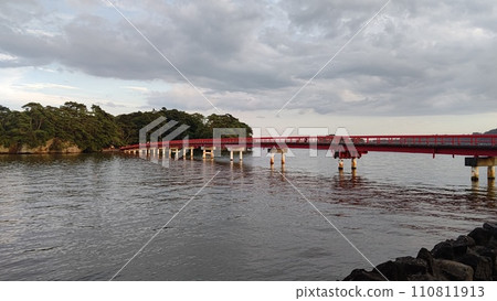松島、福浦橋和福浦島的風景[日本宮城縣] 110811913