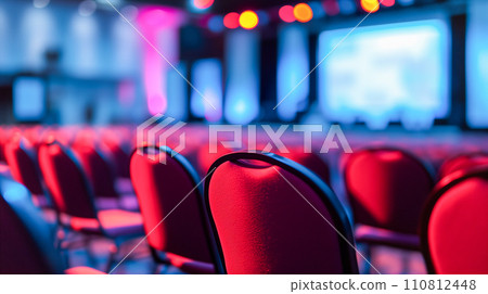 Briefing session at a global company. Image of a business study group or academic conference. An image of a class in a university classroom. AI image 110812448
