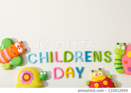 The inscription Children's Day with toy insects The inscription Children's Day with toy insects 110812604