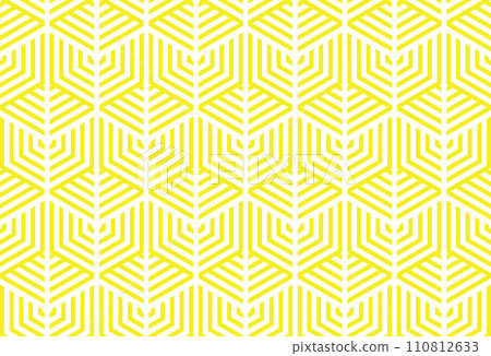 Abstract geometric pattern with stripes, lines. Seamless vector background. White and yellow ornament. Simple lattice graphic design Abstract geometric pattern with stripes, lines. Seamless vector background. White and yellow ornament. Simple lattice graphic design 110812633