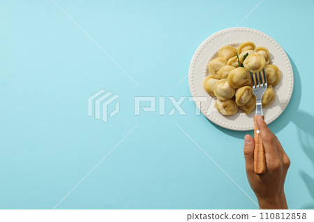 Dumplings, concept of tasty food, dough food 110812858