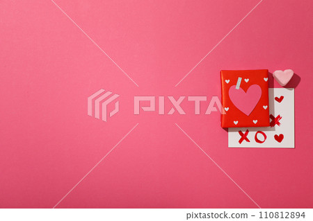 Gifts for Valentine's Day, on a light background, flat lay. Gifts for Valentine's Day, on a light background, flat lay. 110812894